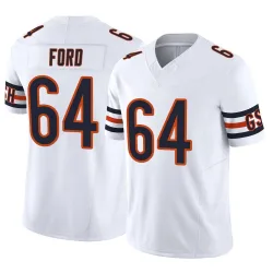 Men's Jonathan Ford Chicago Bears No.64 Limited Vapor F.U.S.E. Jersey - White