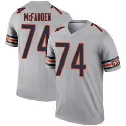 Men's Jordan McFadden Chicago Bears No.74 Legend Inverted Silver Jersey