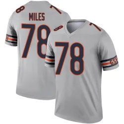 Men's Joshua Miles Chicago Bears No.78 Legend Inverted Silver Jersey