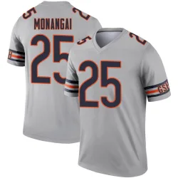 Men's Kyle Monangai Chicago Bears No.25 Legend Inverted Silver Jersey