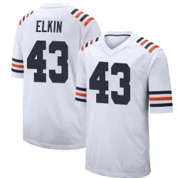 Men's Luke Elkin Chicago Bears No.43 Game Alternate Classic Jersey - White