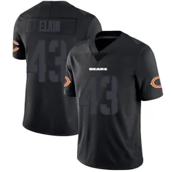 Men's Luke Elkin Chicago Bears No.43 Limited Jersey - Black Impact
