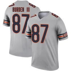 Men's Luther Burden III Chicago Bears No.87 Legend Inverted Silver Jersey