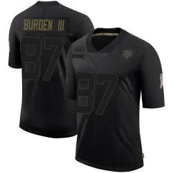 Men's Luther Burden III Chicago Bears No.87 Limited 2020 Salute To Service Jersey - Black