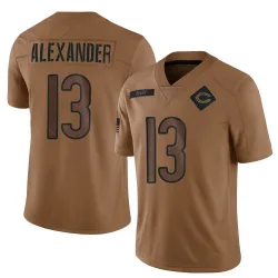Men's Maurice Alexander Chicago Bears No.13 Limited 2023 Salute To Service Jersey - Brown