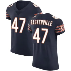 Men's Micah Baskerville Chicago Bears No.47 Elite Team Color Vapor Untouchable Jersey - Navy