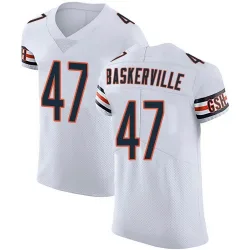 Men's Micah Baskerville Chicago Bears No.47 Elite Vapor Untouchable Jersey - White