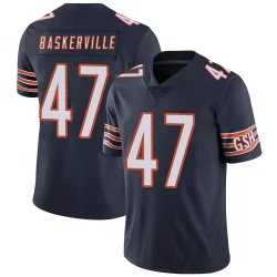 Men's Micah Baskerville Chicago Bears No.47 Limited Team Color Vapor Untouchable Jersey - Navy