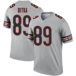 Men's Mike Ditka Chicago Bears No.89 Legend Inverted Silver Jersey