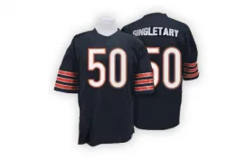 Men's Mike Singletary Chicago Bears No.50 Authentic Mitchell And Ness Team Color With Small Number Throwback Jersey - Blue