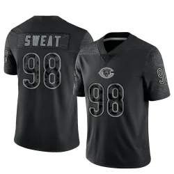 Men's Montez Sweat Chicago Bears No.98 Limited Reflective Jersey - Black