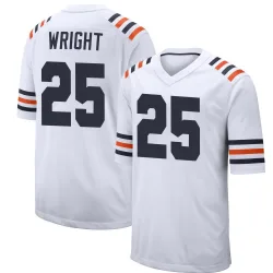 Men's Nahshon Wright Chicago Bears No.25 Game Alternate Classic Jersey - White