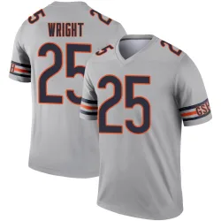 Men's Nahshon Wright Chicago Bears No.25 Legend Inverted Silver Jersey