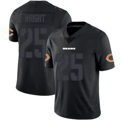 Men's Nahshon Wright Chicago Bears No.25 Limited Jersey - Black Impact