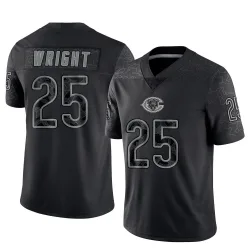 Men's Nahshon Wright Chicago Bears No.25 Limited Reflective Jersey - Black