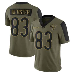 Men's Nsimba Webster Chicago Bears No.83 Limited 2021 Salute To Service Jersey - Olive