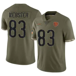 Men's Nsimba Webster Chicago Bears No.83 Limited 2022 Salute To Service Jersey - Olive