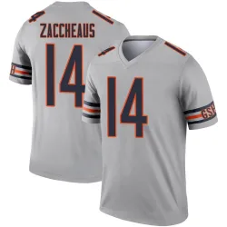 Men's Olamide Zaccheaus Chicago Bears No.14 Legend Inverted Silver Jersey
