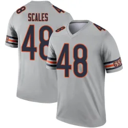 Men's Patrick Scales Chicago Bears No.48 Legend Inverted Silver Jersey