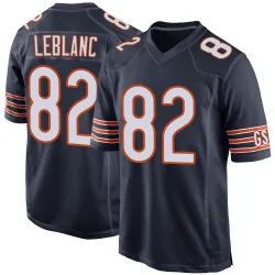 Men's Peter LeBlanc Chicago Bears No.82 Game Team Color Jersey - Navy