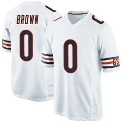 Men's Reggie Brown Chicago Bears No.0 Game Jersey - White