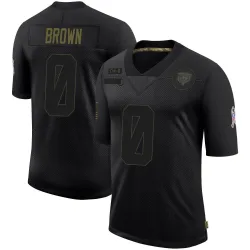 Men's Reggie Brown Chicago Bears No.0 Limited 2020 Salute To Service Jersey - Black