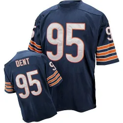Men's Richard Dent Chicago Bears No.95 Authentic Mitchell And Ness Team Color Throwback Jersey - Blue