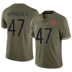 Men's Ruben Hyppolite II Chicago Bears No.47 Limited 2022 Salute To Service Jersey - Olive