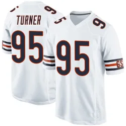 Men's Shemar Turner Chicago Bears No.95 Game Jersey - White