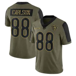 Men's Stephen Carlson Chicago Bears No.88 Limited 2021 Salute To Service Jersey - Olive