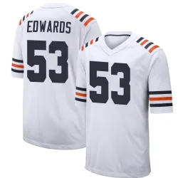 Men's T.J. Edwards Chicago Bears No.53 Game Alternate Classic Jersey - White