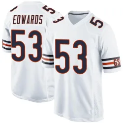 Men's T.J. Edwards Chicago Bears No.53 Game Jersey - White