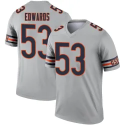Men's T.J. Edwards Chicago Bears No.53 Legend Inverted Silver Jersey
