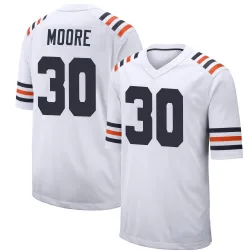 Men's Tarvarius Moore Chicago Bears No.30 Game Alternate Classic Jersey - White