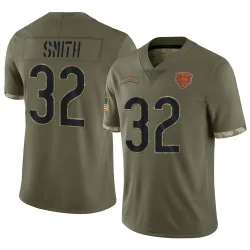 Men's Terell Smith Chicago Bears No.32 Limited 2022 Salute To Service Jersey - Olive