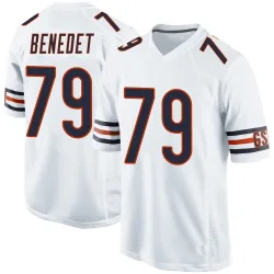 Men's Theo Benedet Chicago Bears No.79 Game Jersey - White