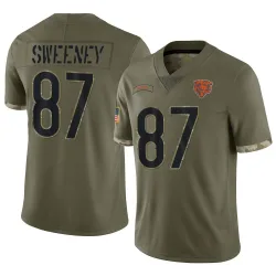 Men's Tommy Sweeney Chicago Bears No.87 Limited 2022 Salute To Service Jersey - Olive