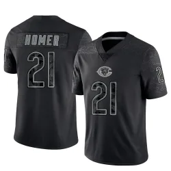 Men's Travis Homer Chicago Bears No.21 Limited Reflective Jersey - Black