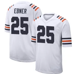 Men's Trestan Ebner Chicago Bears No.25 Game Alternate Classic Jersey - White