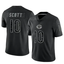 Men's Tyler Scott Chicago Bears No.10 Limited Reflective Jersey - Black