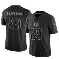 Men's Tyrique Stevenson Chicago Bears No.29 Limited Reflective Jersey - Black