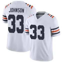 Men's Tysheem Johnson Chicago Bears No.33 Limited Alternate Classic Vapor Jersey - White