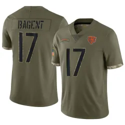 Men's Tyson Bagent Chicago Bears No.17 Limited 2022 Salute To Service Jersey - Olive