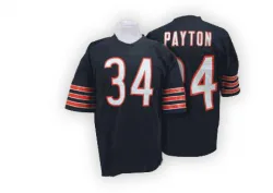 Men's Walter Payton Chicago Bears No.34 Authentic Mitchell And Ness Team Color Big Number With Bear Patch Throwback Jersey - Blu
