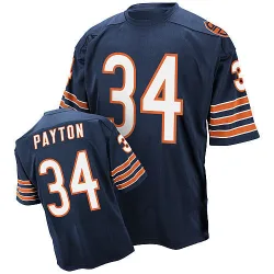 Men's Walter Payton Chicago Bears No.34 Authentic Mitchell And Ness Team Color Throwback Jersey - Blue