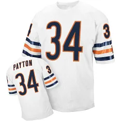 Men's Walter Payton Chicago Bears No.34 Authentic Mitchell And Ness Throwback Jersey - White