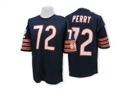 Men's William Perry Chicago Bears No.72 Authentic Mitchell And Ness Team Color Throwback Jersey - Blue