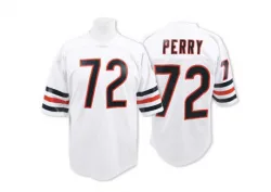 Men's William Perry Chicago Bears No.72 Authentic Mitchell And Ness Throwback Jersey - White