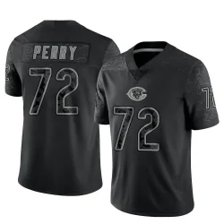 Men's William Perry Chicago Bears No.72 Limited Reflective Jersey - Black