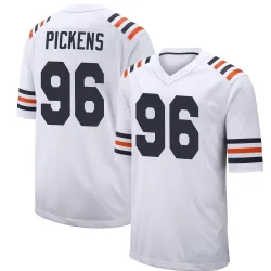 Men's Zacch Pickens Chicago Bears No.96 Game Alternate Classic Jersey - White